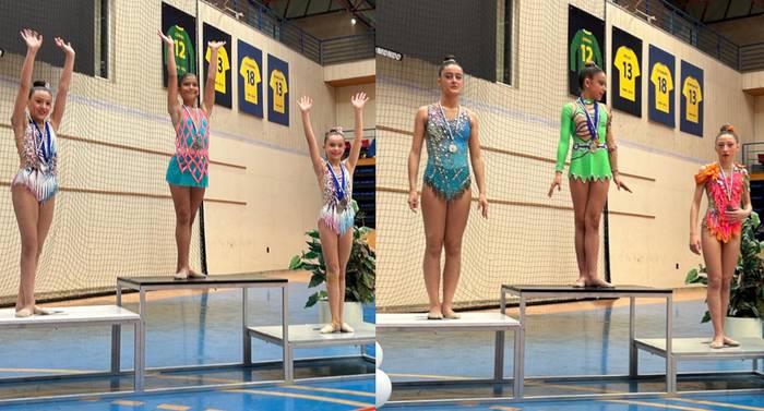 LOKEko Ariane Rodriguez eta Aiala Jimenez gimnastak Gipuzkoako podiumean izan ziren