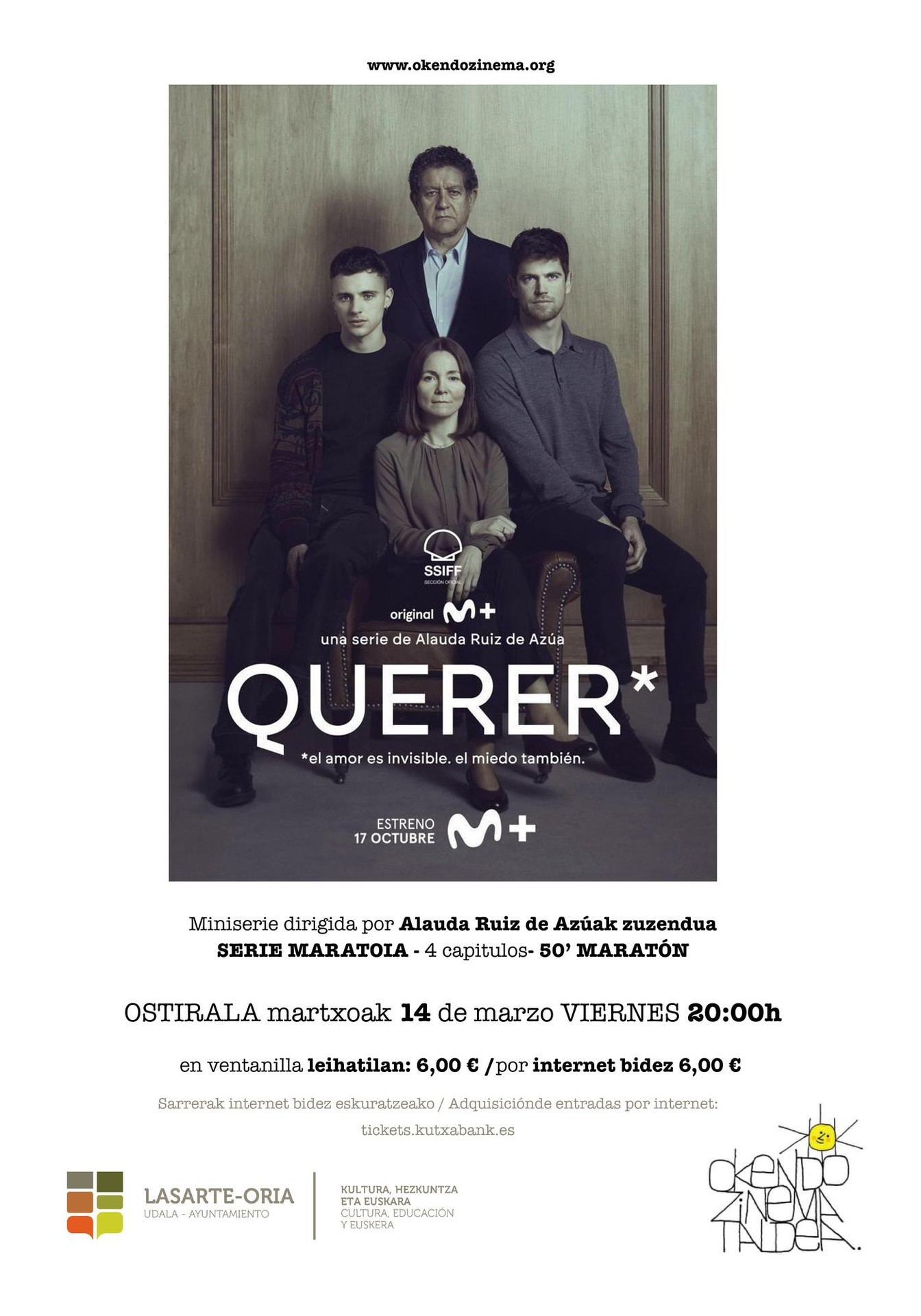 'Querer' telesailaren lau atalak emango dituzte gaur kultur etxean