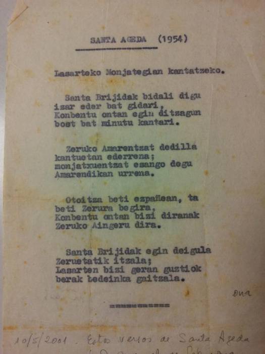 Manuel Lekuonaren koplak 50 urte beranduago entzungai