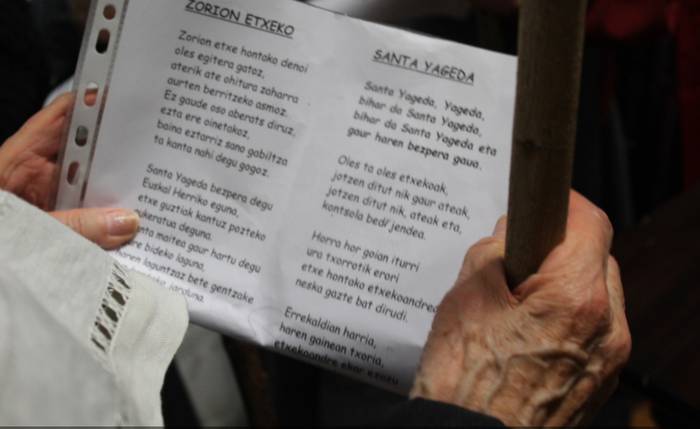 Santa Agedaren omenez egingo dute oles