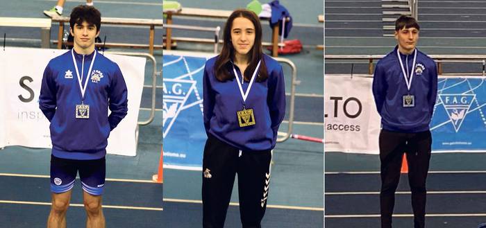 Alcorta, Alkain eta Almagro atleta gazteak Gipuzkoako txapelketako podiumera igo dira
