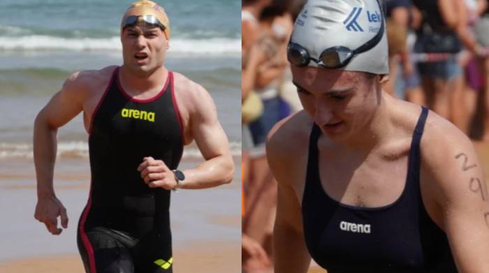 Hogei bat herritarrek Getaria eta Zarautz arteko bidea egin zuten igerian