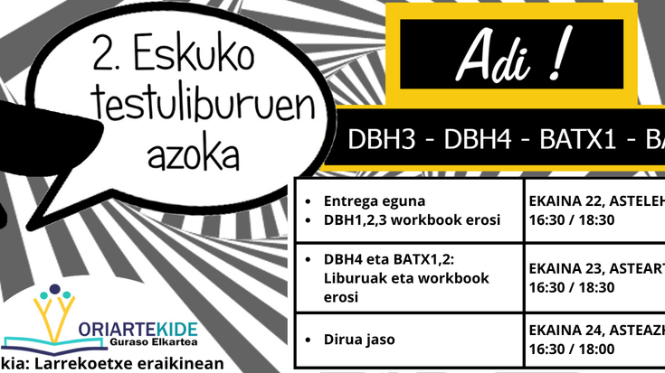 Bigarren eskuko liburuen azoka egingo dute Oriarte Larrekoetxe eraikinean