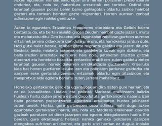Azken egunetako gertakarien harira, salaketa
