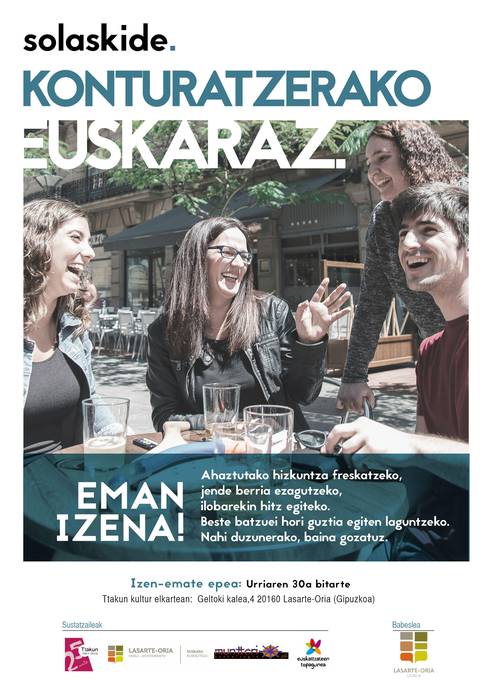 'Konturatzerako euskaraz' lelopean hasi da Solaskide kanpaina