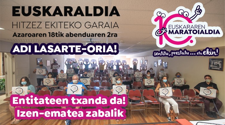 Aurtengo Euskaraldian parte hartzeko izena eman dezakete entitateek