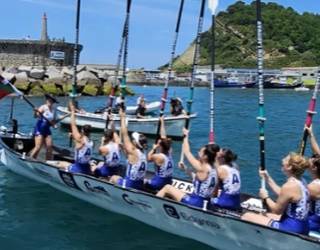 Donostiak Arraun Lagunak-ek, Euskadiko bandera ere Lugañenera