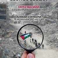 Palestinako egungo egoerari buruzko hitzaldia