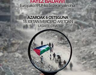Palestinako egungo egoera ezagutzeko aukera, ostegunean