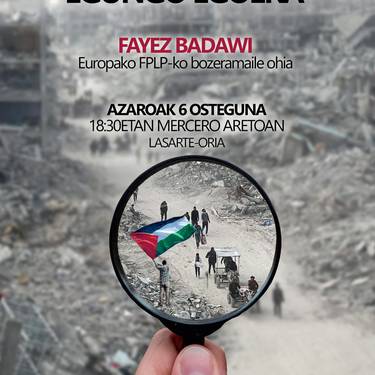 Palestinako egungo egoerari buruzko hitzaldia