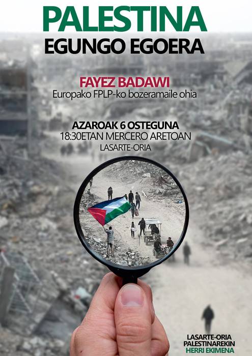 Palestinako egungo egoerari buruzko hitzaldia