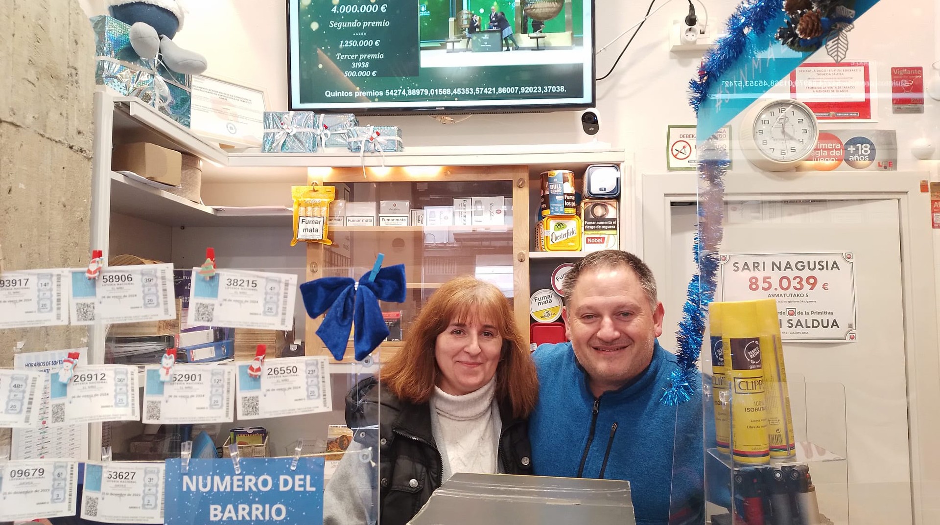 Geltoki kaleko loteria administrazioan bosgarren sari bateko bost dezimo saldu dituzte