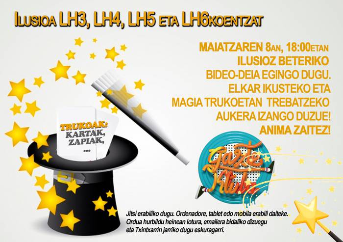 Magian trebatzeko aukera izango dute bihar Gazteklubeko gaztetxoek