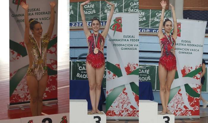 LOKEko hiru gimnasta Euskadiko txapelketako podiumera igo dira