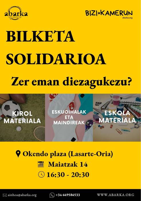 Bizi Kamerun proiekturako baliabideak biltzen ari dira