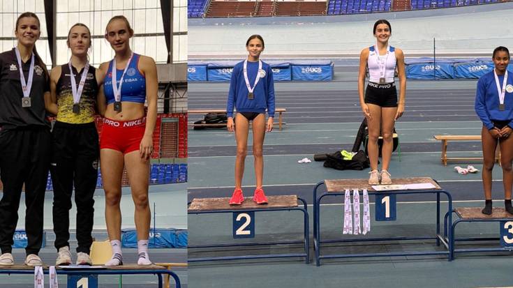 Ostadar Atletismoko Redondo, Garcia eta Flores, Euskadiko txapelketako podiumean