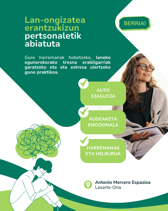 Ongizate laborala sustatzeko eta estresa prebenitzeko prestakuntza abiaraziko dute
