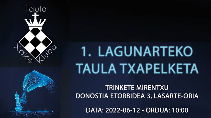 Taula Xake Klubak Euskadiko taldeak elkarriko ditu I. Lagunarteko Taula Xake txapelketera
