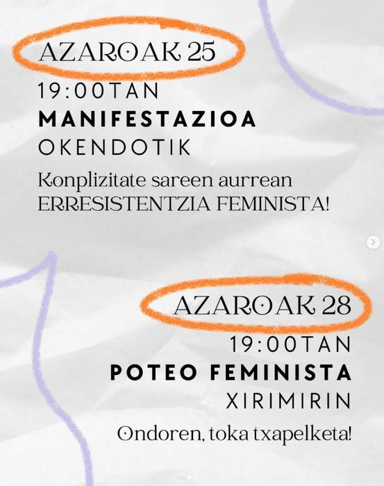 A25: poteo feminista eta toka txapelketa
