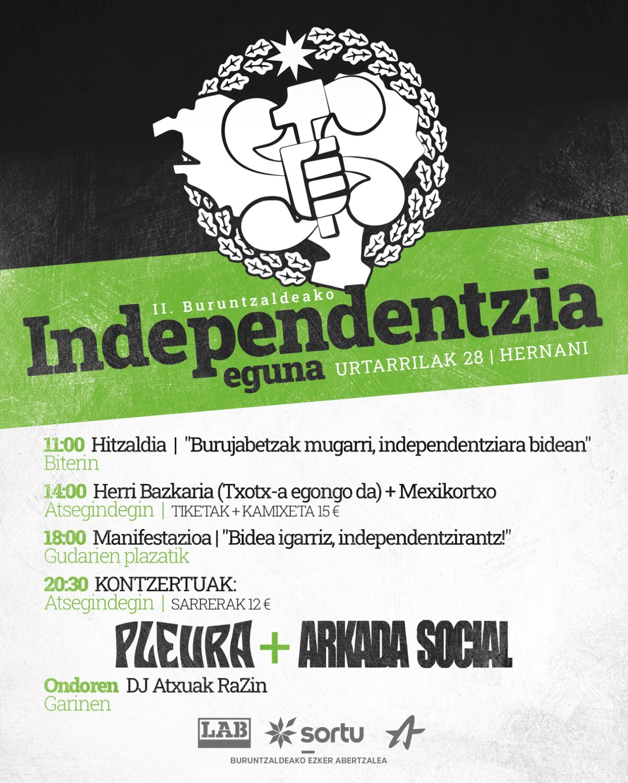 Buruntzaldeko II. Independentzia Eguna egingo dute hilaren 28an, Hernanin