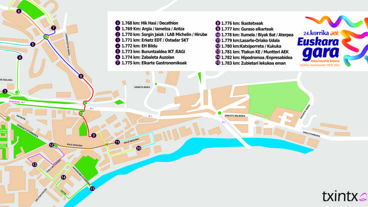 24. Korrikak Lasarte-Orian egingo duen ibilbidea