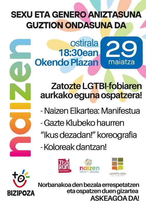 LGTBIQ+fobiaren aurkako egunaren ospakizuna