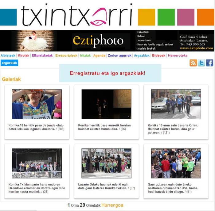 Igo zure argazkiak Txintxarri.info-ra!