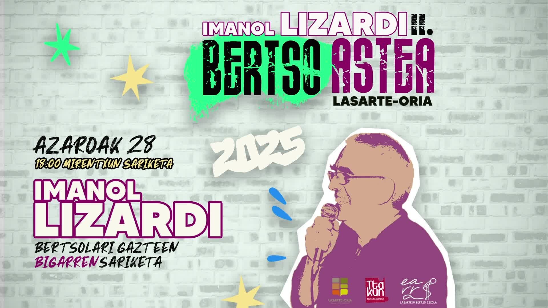 Imanol Lizardi II. Bertsolari Gazteen Sariketako finala