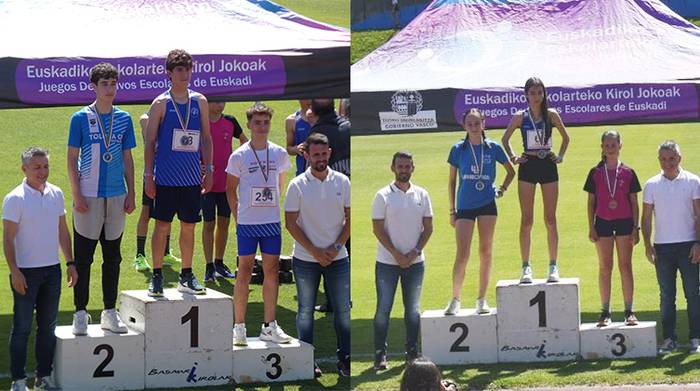 Atleta gazteak Euskadiko Kirol Jokoetako podiumean izan dira