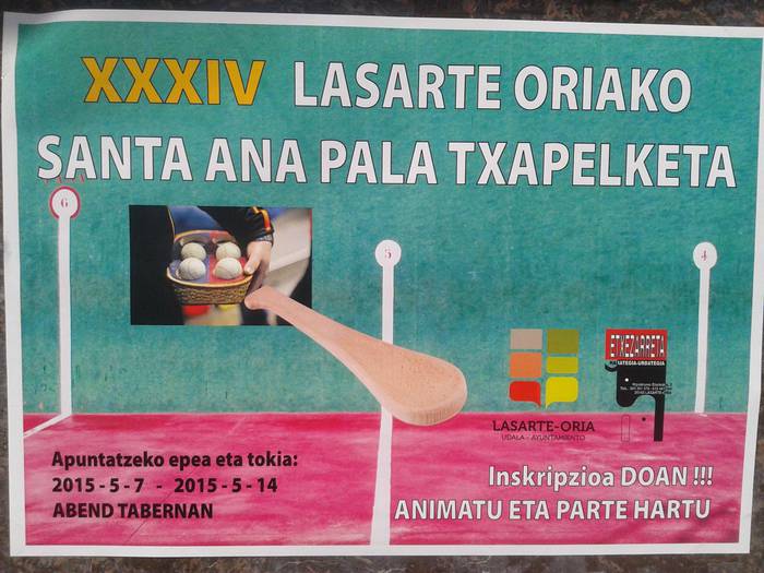 XXXIV. Santa Ana pala  txapelketako izen-ematea zabalik