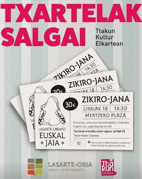 Herri bazkarirako txartelak salgai daude Ttakun KEren bulegoan