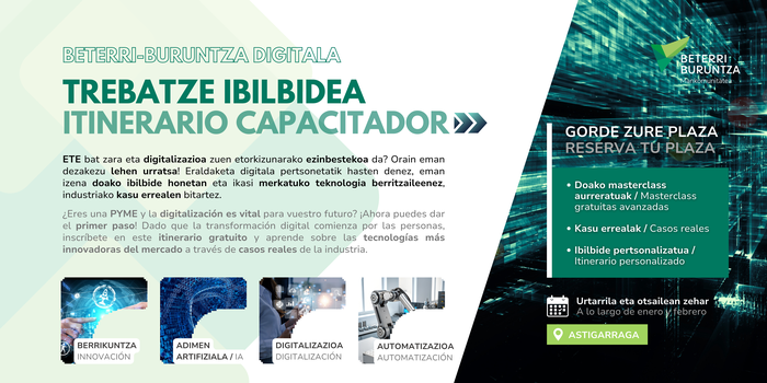 Beterri-Buruntza Digitala egitasmoak ETEentzako doako trebakuntza ibilbide pertsonalizatua jarriko du abian urtarriletik aurrera