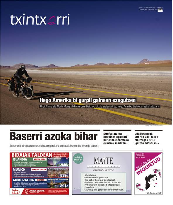 Txintxarri berritua urtarriletik aurrera