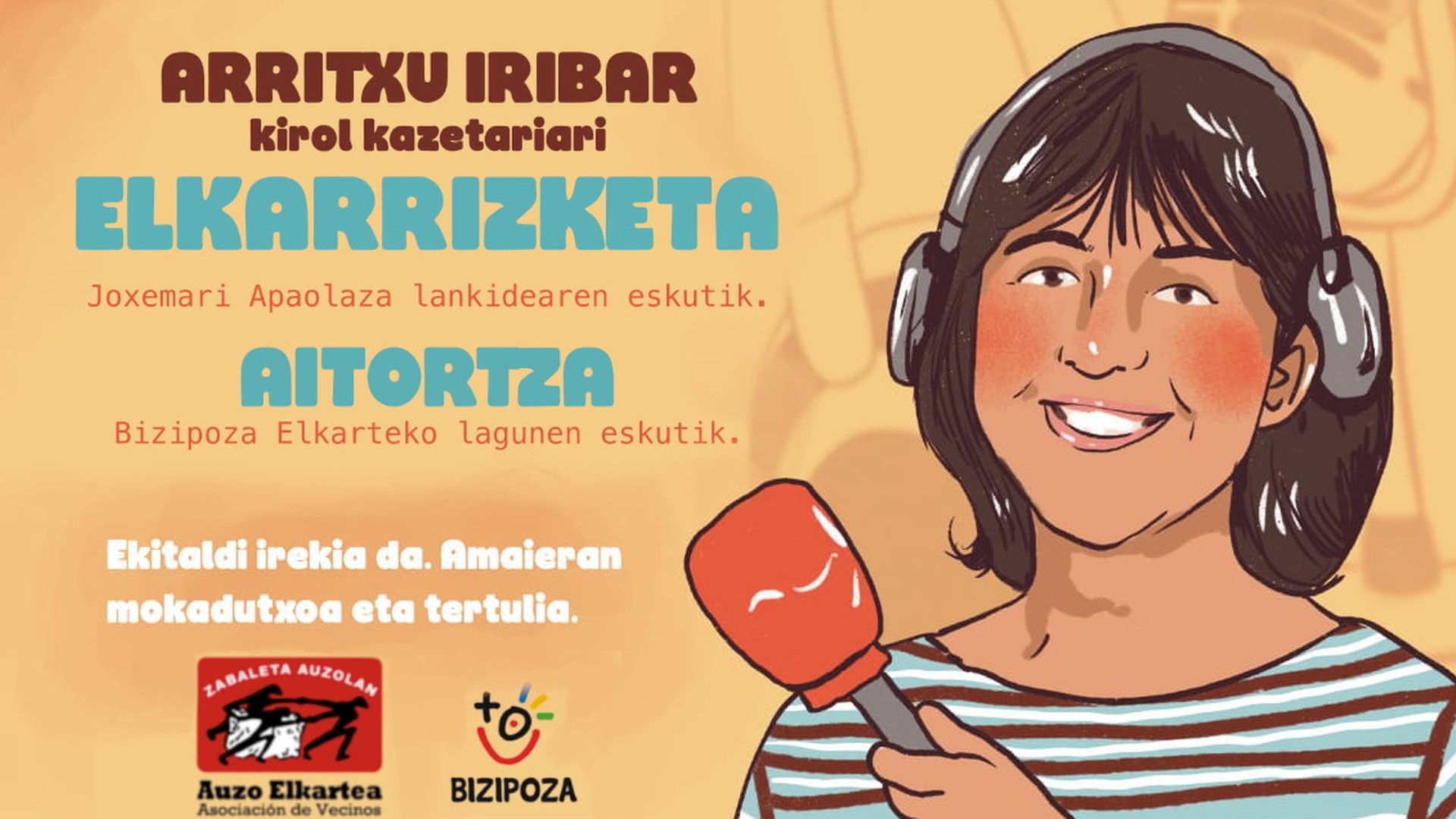 Arritxu Iribar kirol kazetariari, elkarrizketa eta aitortza bihar, Zabaleta auzoan