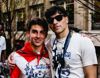 Jon Martin eta Lander Astiazaran herritarrei harrera, hilaren 30ean