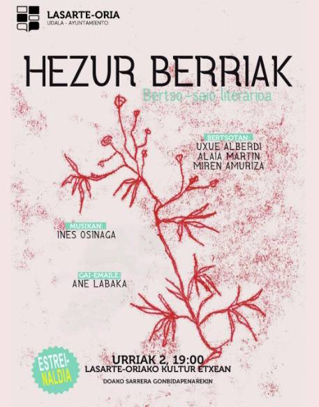 'Hezur berriak' bertso saio literarioa estreinatuko dute herrian, gaur zortzi