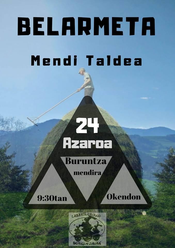 Buruntzara ibilaldia antolatu du Belarmeta mendi taldeak, larunbaterako
