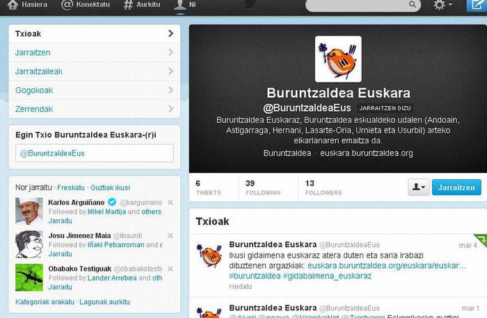 Buruntzaldea Euskaraz dagoeneko sare sozialetan dago