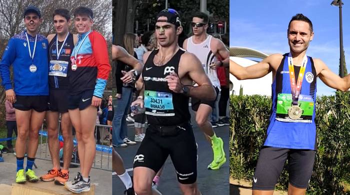 Lasarte-Oriako korrikalariek, podiuma eta marka ontzeak