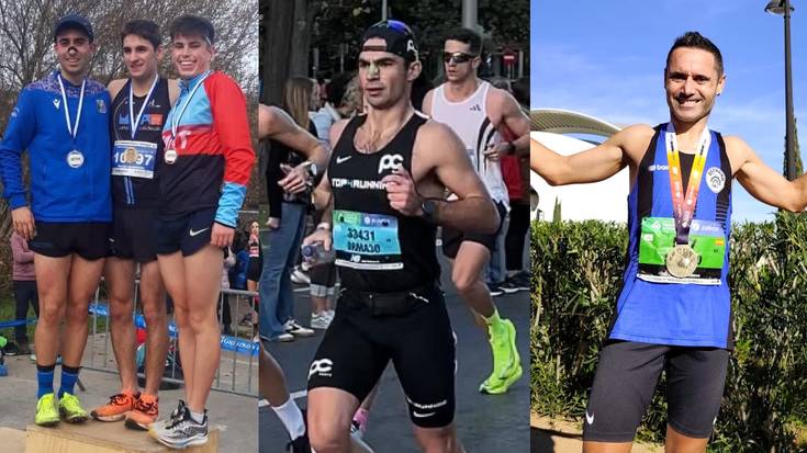 Lasarte-Oriako korrikalariek, podiuma eta marka ontzeak