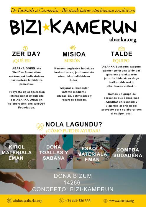 Bizi Kamerun proiektu solidariorako dirua biltzen ari dira