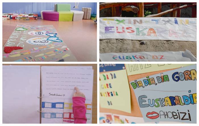 Euskaraldia irudikatu eta marraztu dute ikastetxeetako gaztetxoek