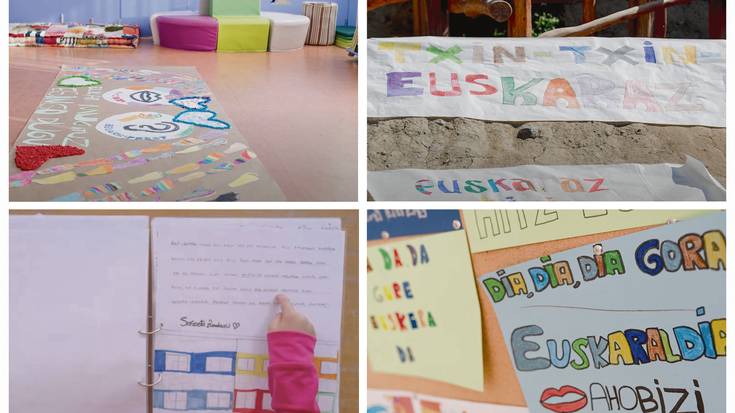 Euskaraldia irudikatu eta marraztu dute ikastetxeetako gaztetxoek
