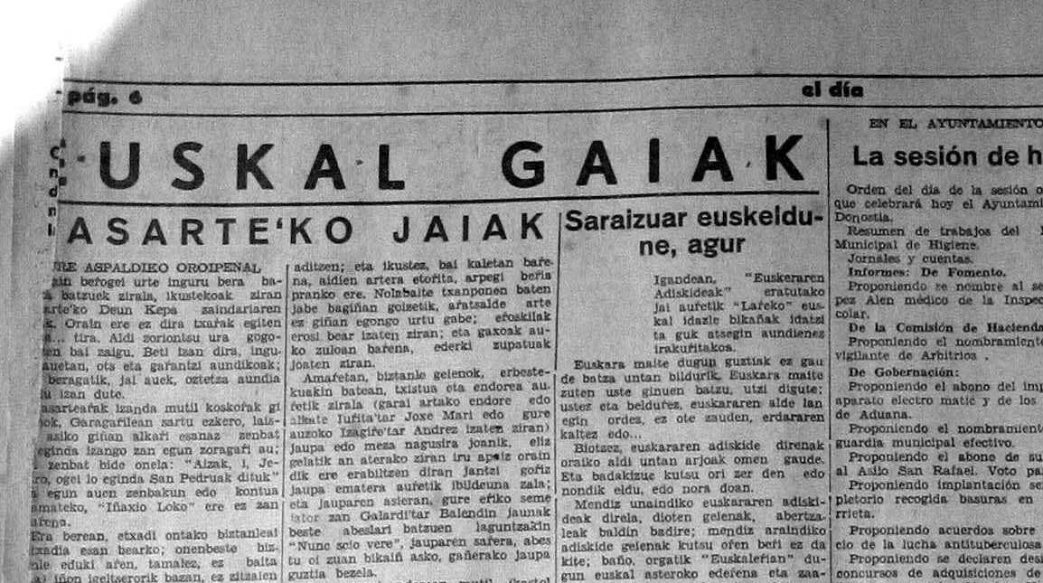 XX. mende hasierako sanpedroak 'Lander' kazetariaren 1934ko kronika batean