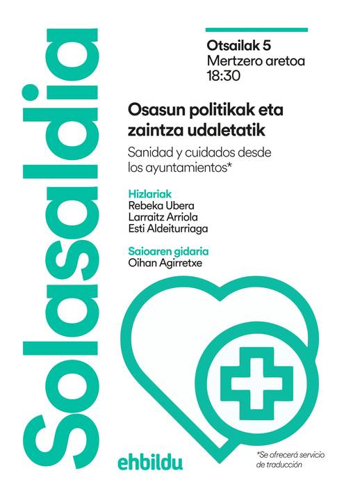 'Osasun politika eta zaintza udaletatik' solasaldia