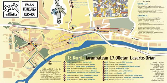 Larunbatean 17:00etan helduko da korrika