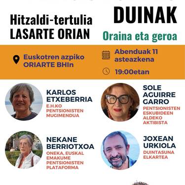 'Pentsio publiko duinak: oraina eta geroa' solasaldia